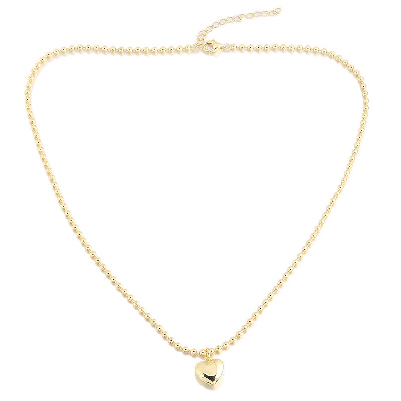 Glossy Heart Pendant Necklace Clavicle Chain for Women