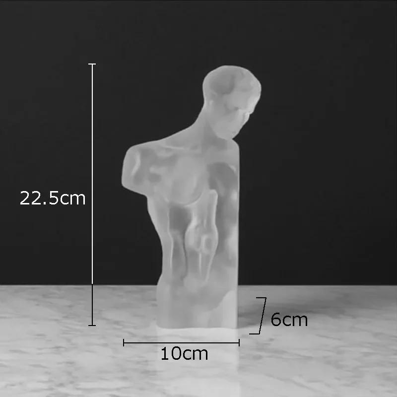 Creative Transparent Characters Crafts Statue Desk Decoration Abstract Figures Sculpture Resin Ornaments Modern Home Decor