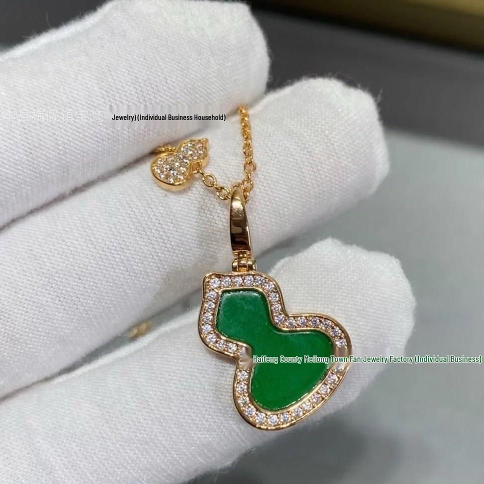 

Gold Qilin Gourd Necklace with Red Chalcedony and 18k Rose Gold Clavicle Chain золотий/Яскраво-рожевий