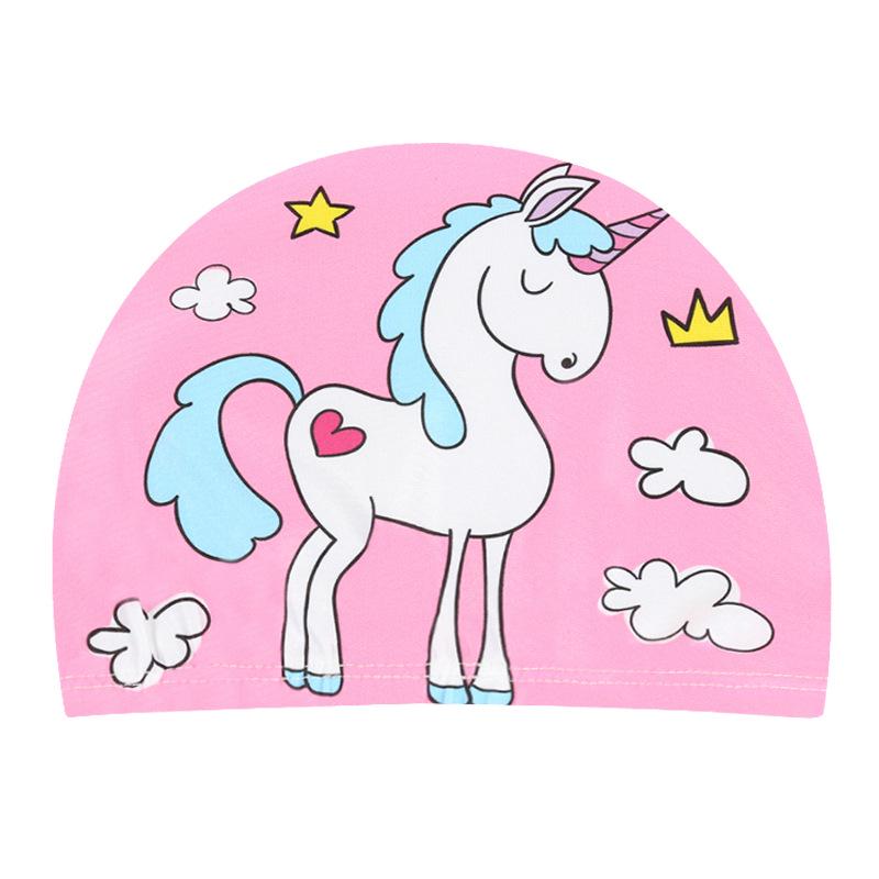 Kids Swim Cap Cartoon Pattern High Elastic Ear Protection Breathable for Pool Swimming Boys Girls Comfort Fit