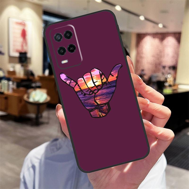 Surfer Surf Hang Loose Case For Oppo A17 A77 A80 A40 A60 A98 A78 A18 A38 A58 A16 A76 A96 A74 A94 A54 A57S A15 Cover