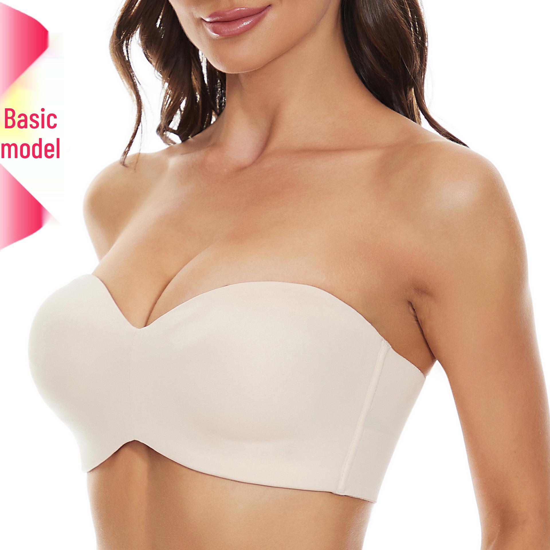 

European & American Seamless Invisible Bra: Removable, Gathered, Thin Straps, Underwire, Plus Size Wrap Chest. 38/85F