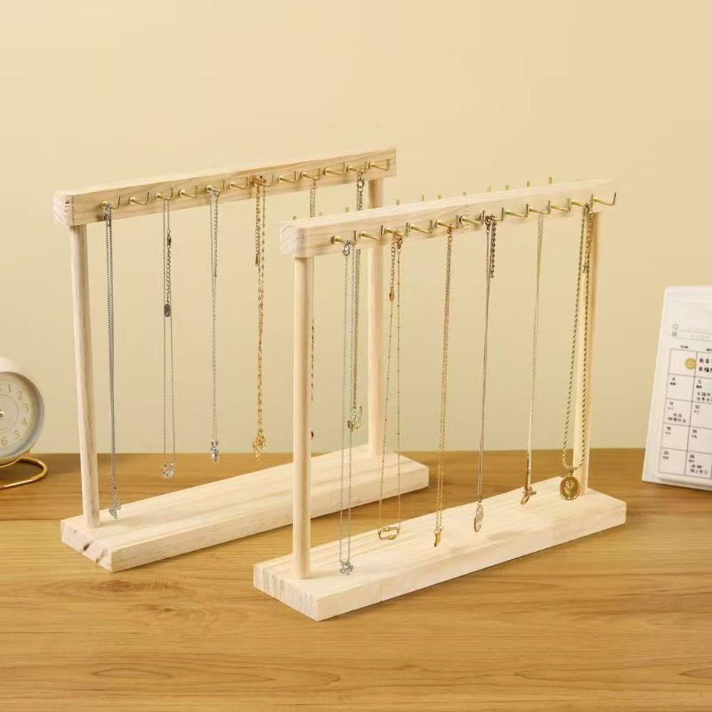 Exquisite Necklace Hanging Rack 12 /18 Hook Jewelry Jewelry Holder Simple Wood Necklace Stand  Home