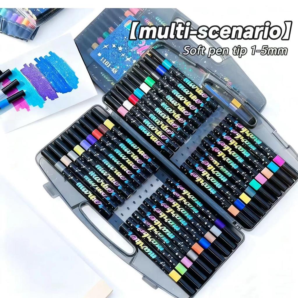 48/36/24/12 Colors Glitter Art Markers Metallic Paint Marker Pens DIY Crafts Birthday Cards, Making Poster, Album