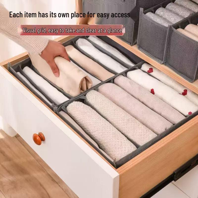 Multi-Compartment Clothing Organizer: Jeans, Pants, Underwear, and Sundries Storage Box