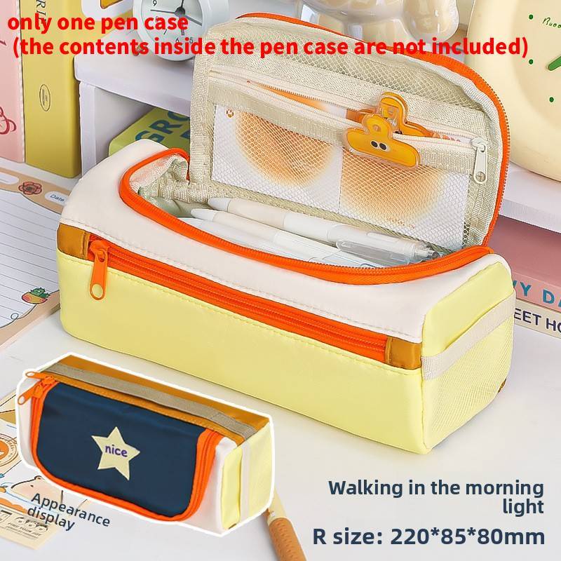 Multilayer Star Shape Pencil Case With Fabric Material For Student Office Use