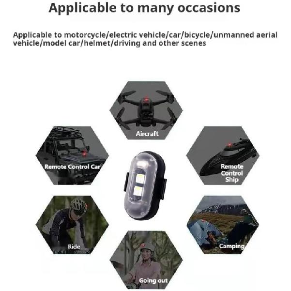 4PCS Wireless LED Strobe Lights with Remote Control, 8 Colors USB Charing Waterproof Anti-Collision Led Emergency Warning Lights for Car Motorcycle