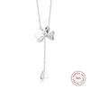 Authentic 925 Sterling Silver Necklace Lucky Four-Leaf Clover Pendant Necklaces for Women Fine Jewelry Collier Femme Argent