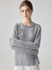 Women's Round Neck Cashmere Sweater - Autumn/Winter, Solid Color, Loose Fit, Long Sleeve Pullover