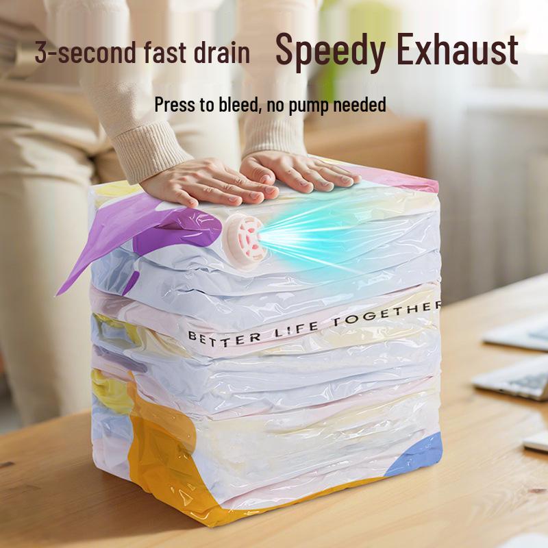 Vacuum Compression Storage Bag: 3D, Thickened, No-Pump, Moisture-Proof for Quilts & Clothes