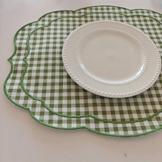 Tovaglietta a Quadri Retrò Tovaglietta Ricamata in Stile Vintage Lavabile in Lavatrice Tovaglietta Rustica per Tavola da Pranzo Decorazione per Matrimonio Festa Compleanno