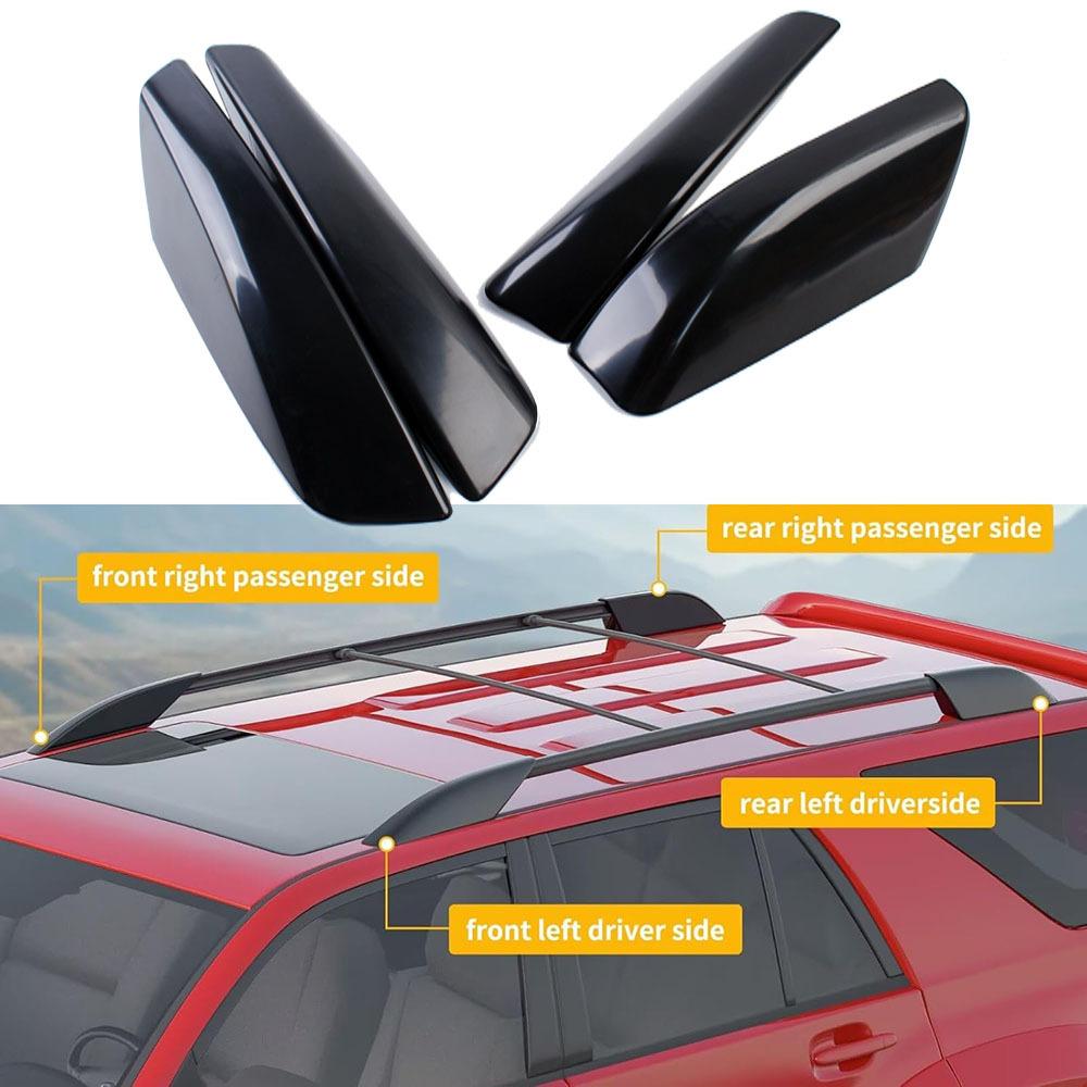 Roof Rac 4P Roof Rack Rail End Cover Shell Cap for 2003-2009 Toyota 4Runner SW4 N210 Black Roof Rail Bar Cover Shell Protectionk
