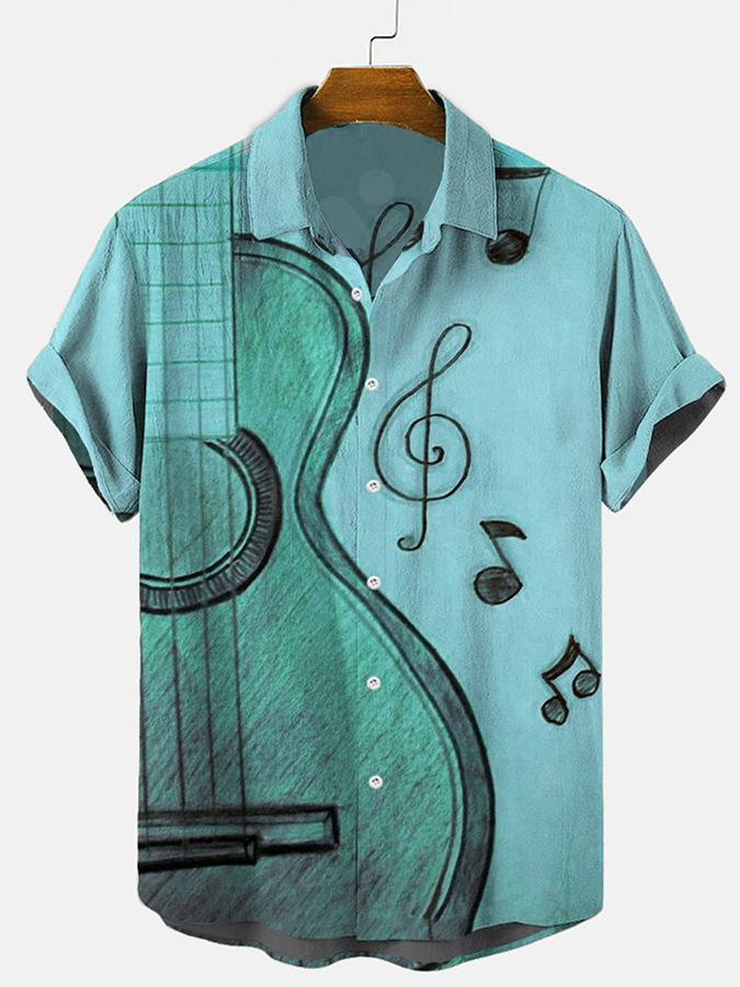 Summer Large Size Men's Casual Fashion 3D Digital Printing Short Sleeve Shirt Men's