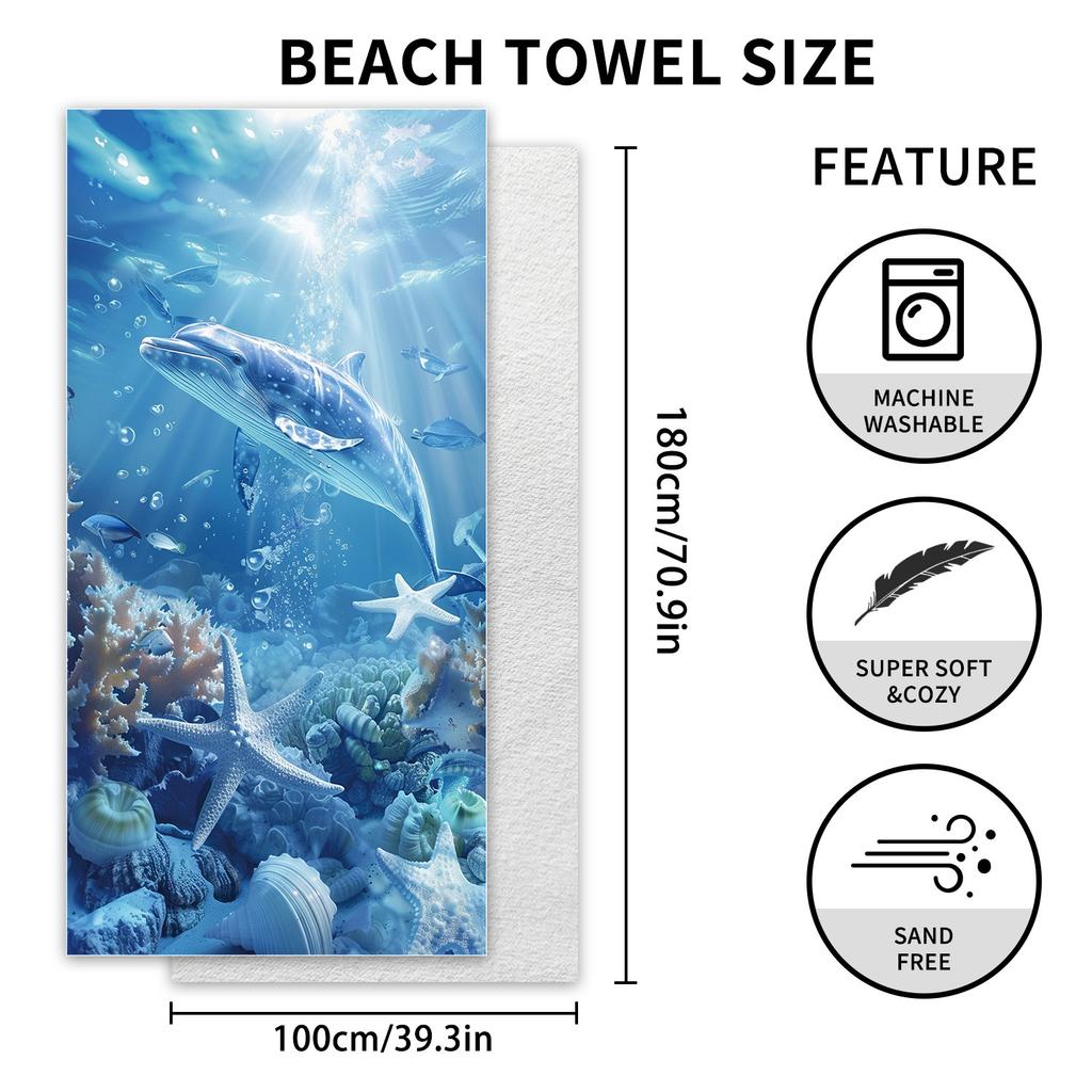 New, Double-sided Velvet Beach Towel Quick-drying Sports Towel Printed Bath Towel