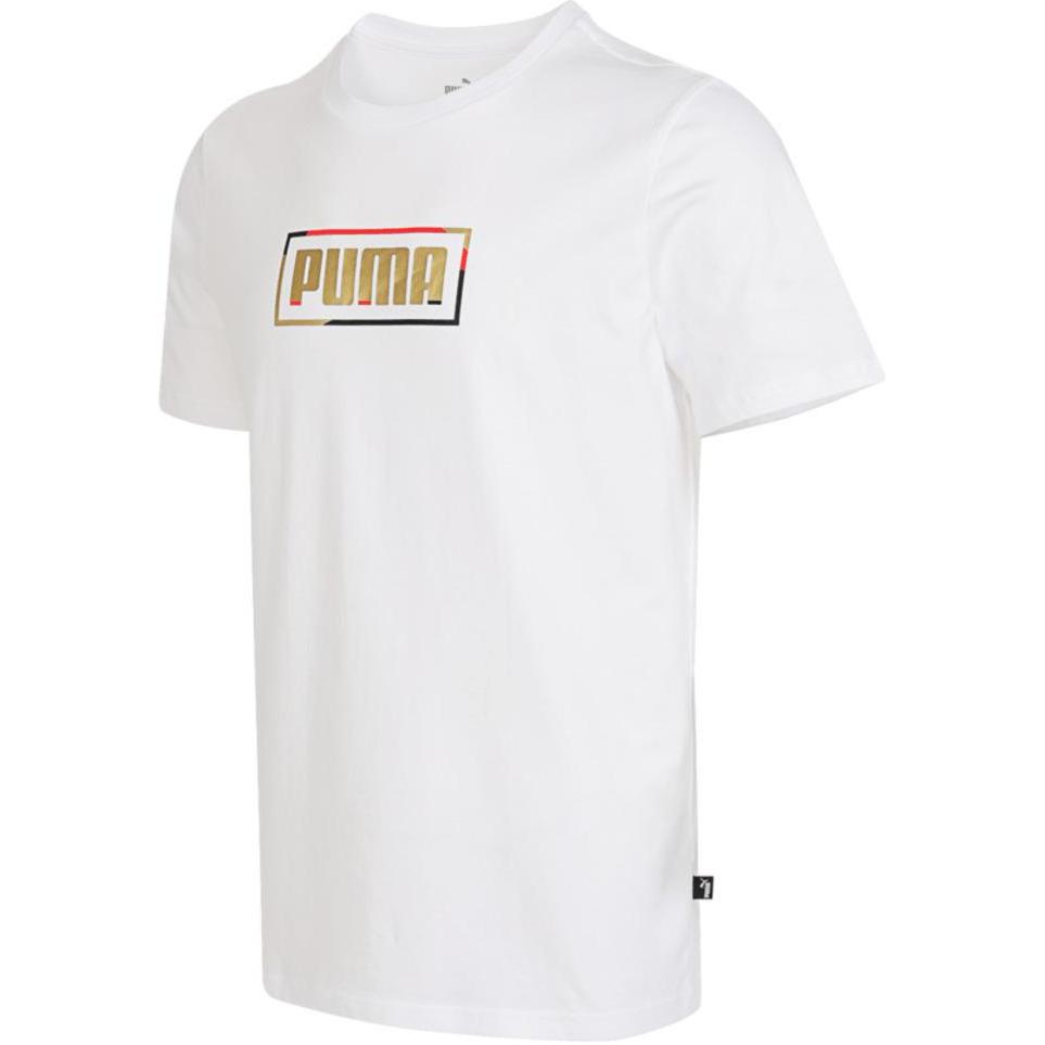 

Puma Round Neck Casual Printed Short Sleeve T-Shirt Men Tops White 683815-02 XXL