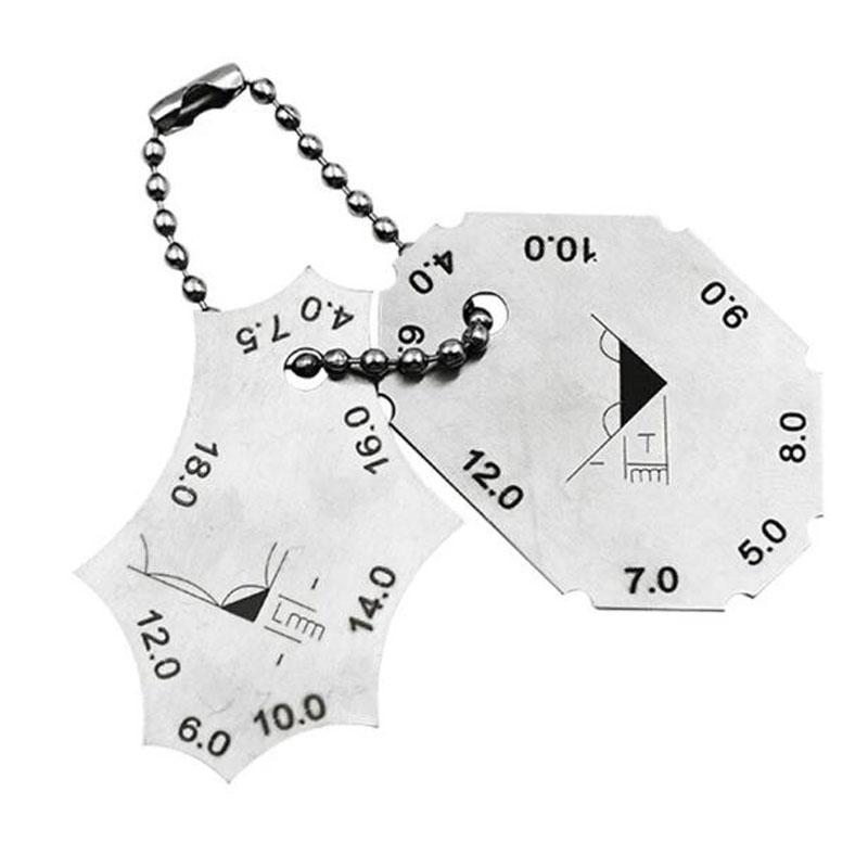 

Нержавеющая сталь Двухкомпонентный шаблон для сварного шва Портативный шаблон для глубины провара сварного шва Шаблон для длины катета Угловая линейка Инструменты для контроля сварщика Pack of 1