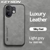 KEYSION Luxury Retro PU Leather Phone Case for VIVO V60 Soft Silicone+PC Shockproof Phone Back Cover for VIVO V60 5G