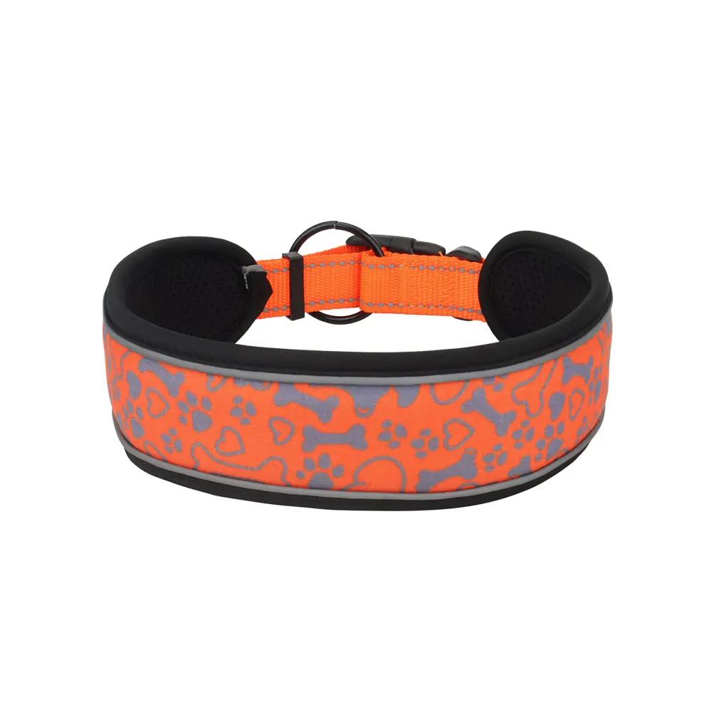 Reflective Dog Collar Soft Padded Breathable Nylon Adjustable Pet Collars for Girl Male Female Small Medium Large Dogs Training