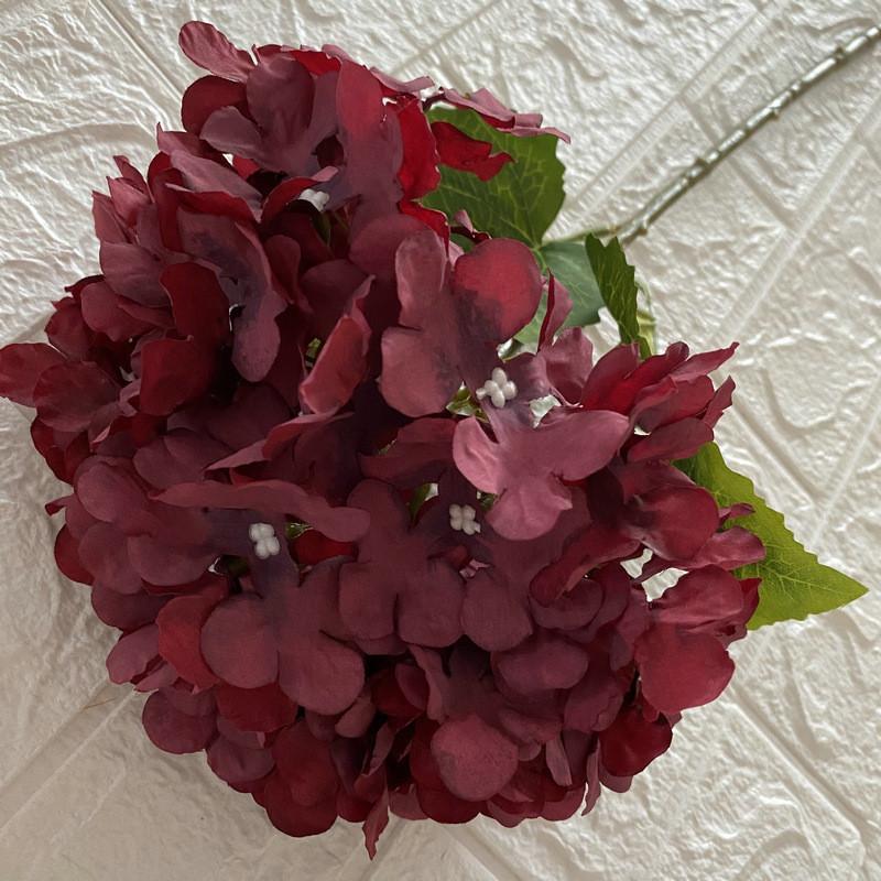 Artificial Silk Hydrangea Flower Lifelike Single Stem For Wedding Home Decor