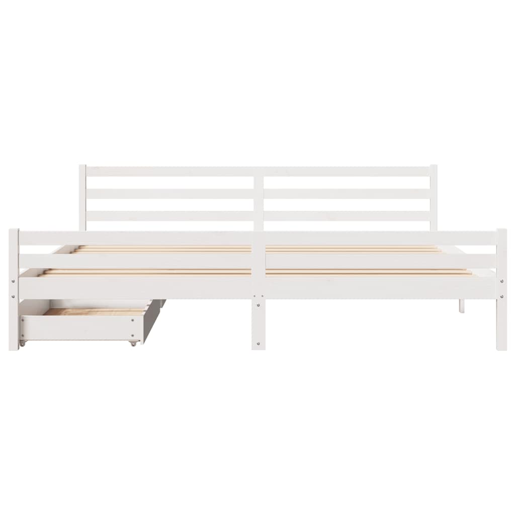 Solid Wood Bed without Mattress White 200x200 cm Pine Wood