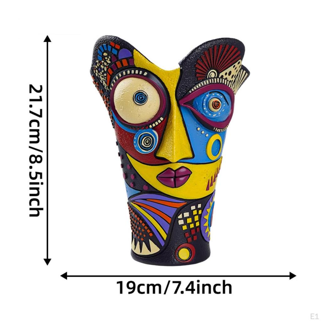 Face Vase HandPainted Tabletop Artistic Vessel for Art Lovers, Decorators, Shelf, Entryway