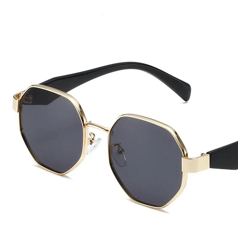 New Retro Sunglasses Women Fashion Polygonal Metal Frame Sunglasses Men Luxury Brand Designer Decorative Sun Glasses - Uv400 1PC