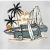 European size Boys crew neck short sleeved T shirt with double sided camping van pattern print