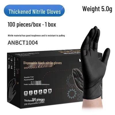 SI&MOOS Food-Grade Disposable Black Nitrile Gloves (100-count)