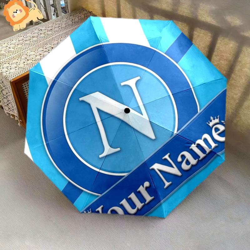 1 PC Automatic Folding Umbrella - SSC Napoli Custom Name Pattern, Portable & Foldable Design with 8 Ribs, Christmas Birthday Gifts
