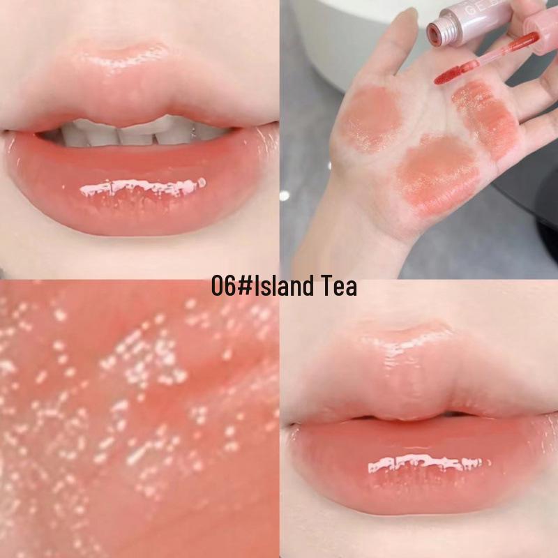 Gegebear Ледяной Стойкий Блеск для Губ для Пухлых, Зеркальных Губ - Чистое Желание Белая Водная Глазурь