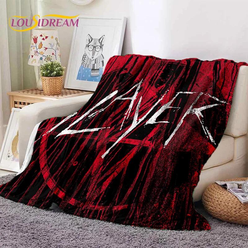 3D Rock Slayer Heavy Metal Band Soft Flannel Blankets,Throw Blanket Comfortable Blanket for Picnic Beds Sofa Home Bedroom Gifts