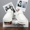 Fashion 2025 New Men's Platform Loafers Chunky Sole Leather Slip-On Shoes Casual Comfortable Walking Shoes for Men Fashion Slip on Flats