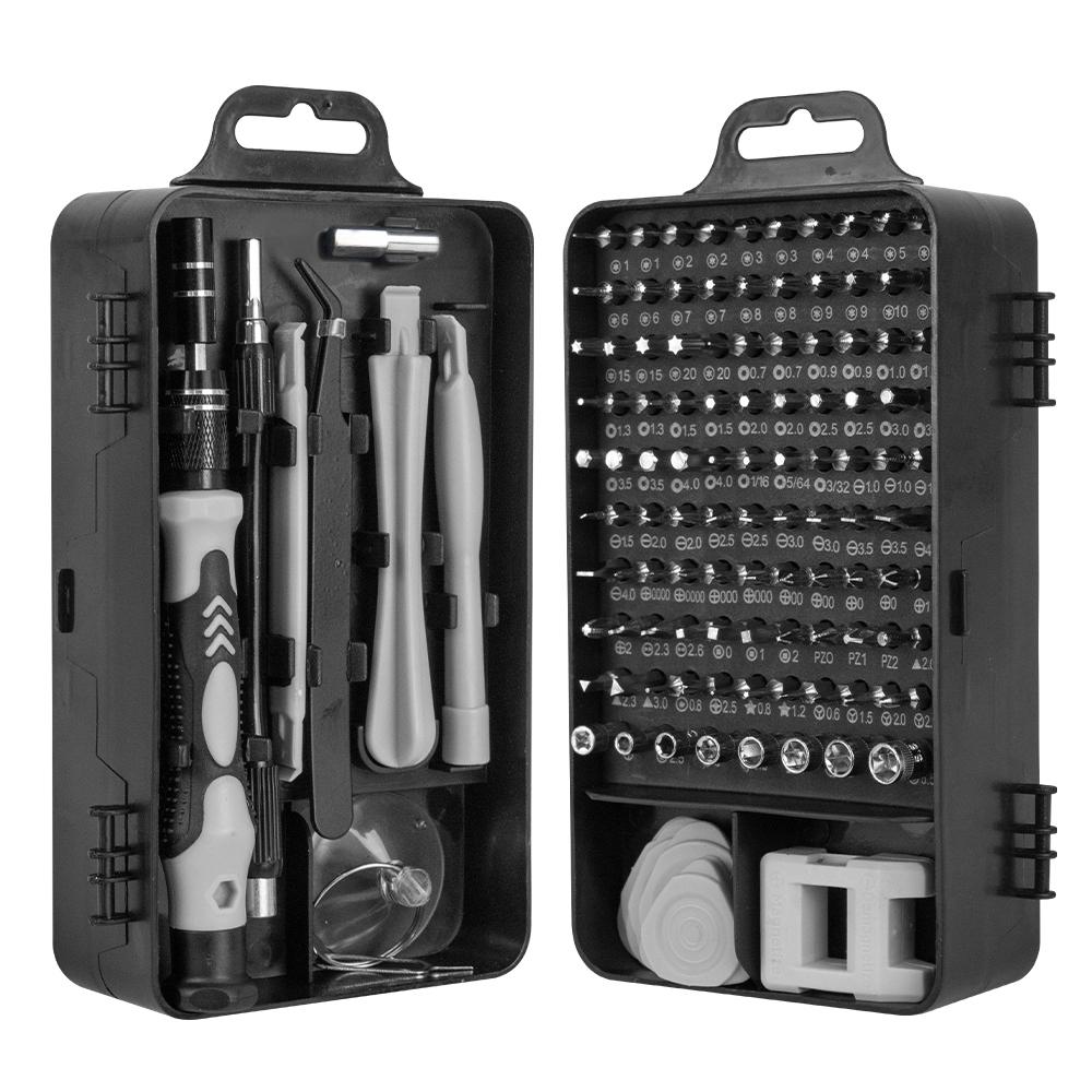 115-In-1 Precision Screwdriver Magnetic Mini Screw Nuts Bits Multifunction Repair Tools Kit Household Professional DIY (Gray,115 in 1)