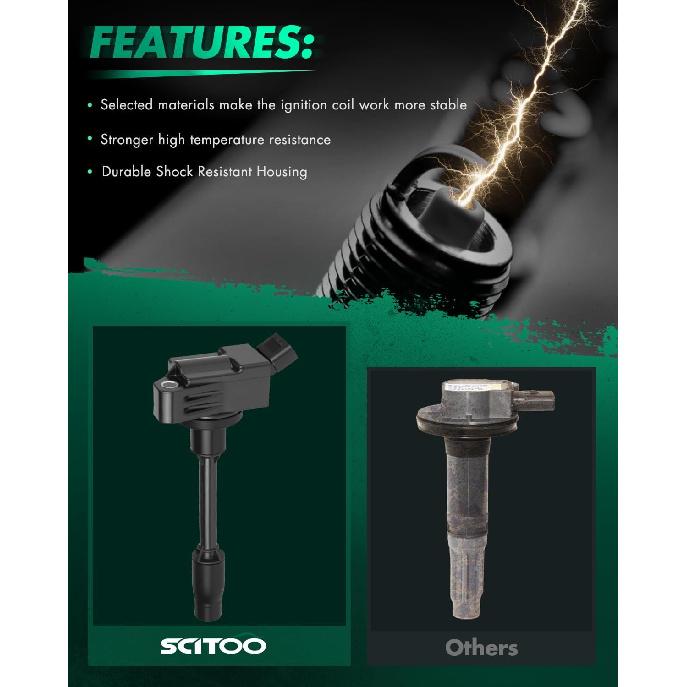

SCITOO ignition coil coils 1 pcs,for Toyota Prius Prime 1.8L 2017-2020,for Prius Plug-In 1.8L 2012-2015,for Prius AWD-e 1.8L 2019,for Prius 1.8L