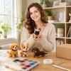 3D Perlen Hund Tierfigur Bausatz - DIY Perlen Set für Kinder, Zubehör
