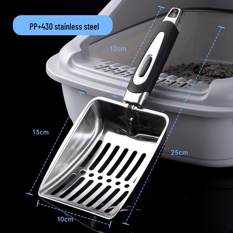 Stainless Steel Cat Litter Scoop with Deodorizing Cleaning Tool