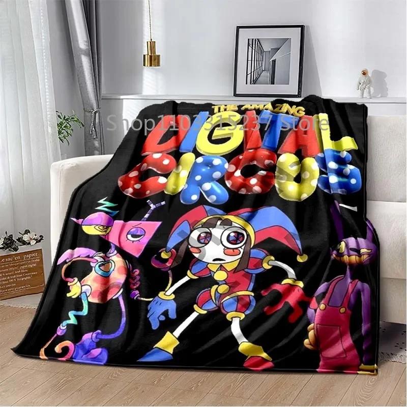 Cartoon Pomni Jax Digital Circus Magie Decken, Kinder Überwurfdecke, für Schlafzimmer Wohnzimmer Sofa Bett Auto, Kinder Geschenk, Decke