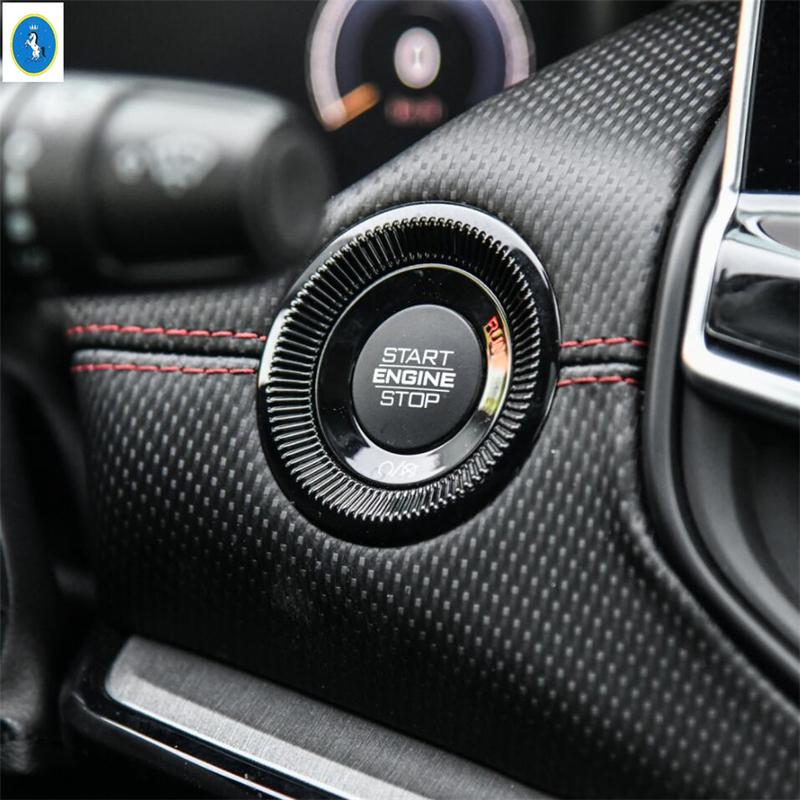 For Jeep Compass - Carbon Fiber Interior Gear Box / Engine Push / Glass Lift Button / Air AC Control Panel Cover Trim