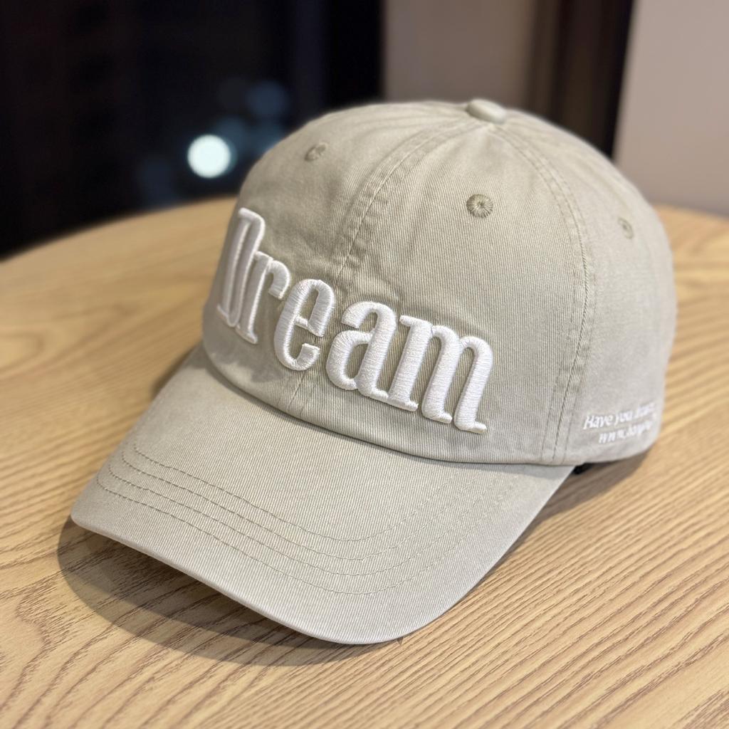 Three dimensional Letter Embroidery Baseball Cap for Women Trendy Soft Top Face Showing Small Retro Curved Brim Duck Cap for Men