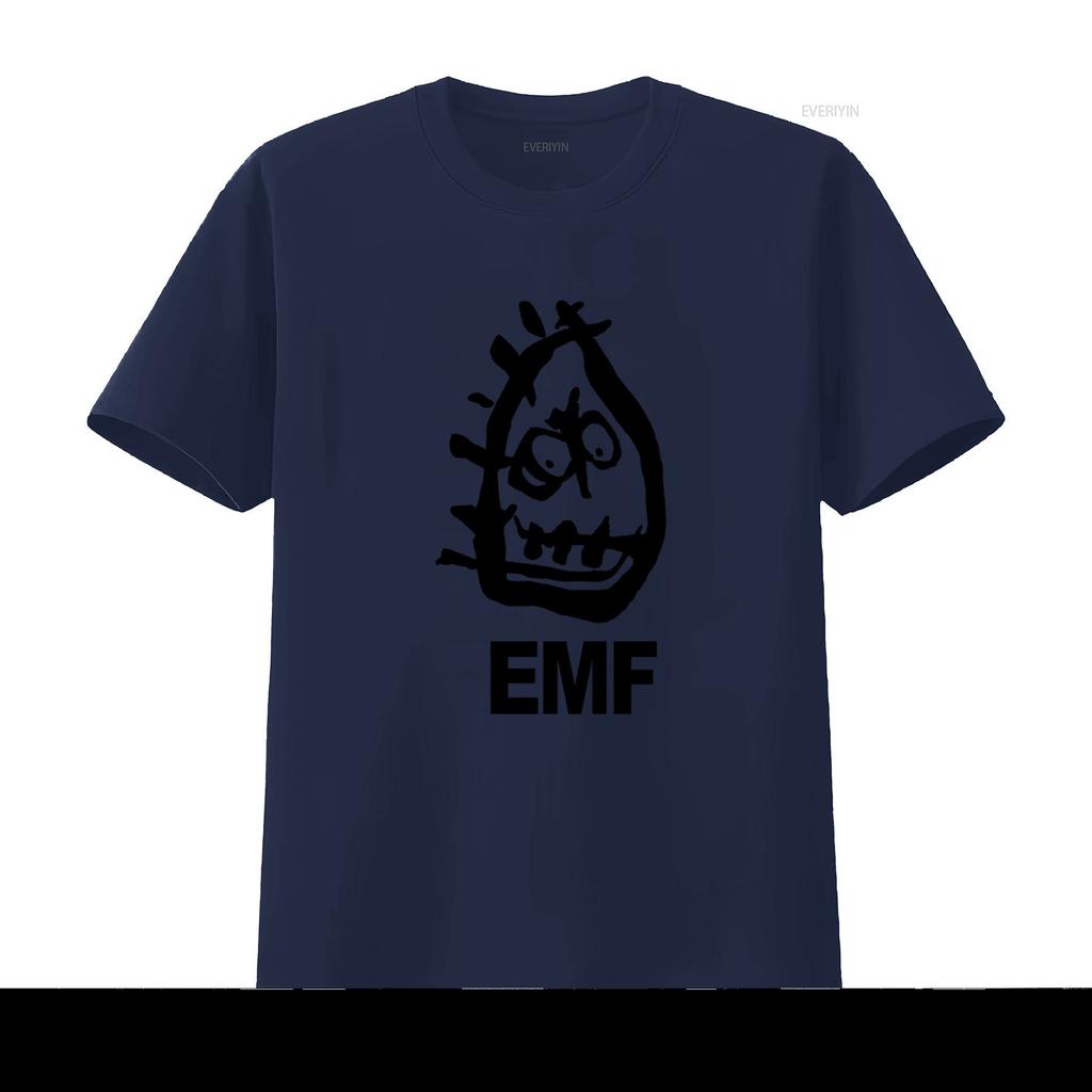 Rare EMF Alternative Rock Band Concert Tour Print T Shirt Vintage Washed Unisex Comfortable Streetwear Versatile