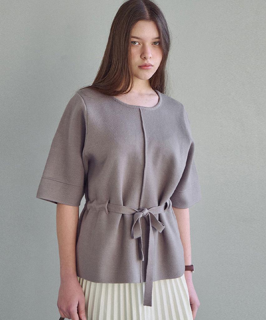 LUSIDA Belted Glow Knit Top