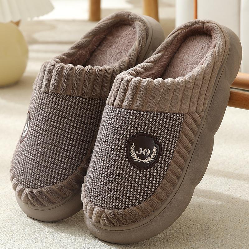 Men's Plus Size Slippers Winter Cotton Slippers Indoor Slippers Man Warm Slippers Plush Slippers Non-slip Thickened Slipper