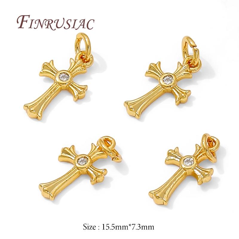 

18K Gold Plated Jesus Cross Charms For Jewelry,Small Pendants For Earrings,DIY Bracelets Accessories,Jewelry Making Supplies 5 pieces