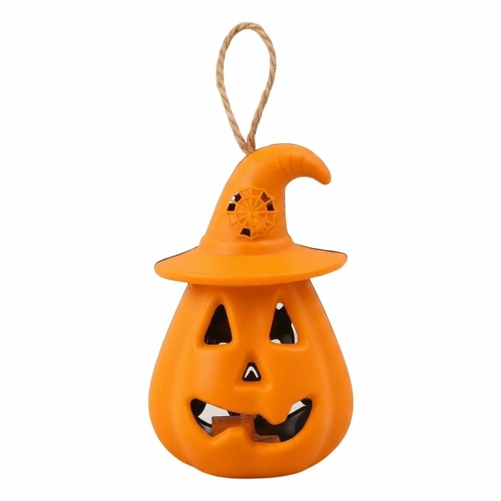 Pure Orange Halloween Pumpkin Lantern Cell Battery Operated Electronic Candle Lamp Kids Adults