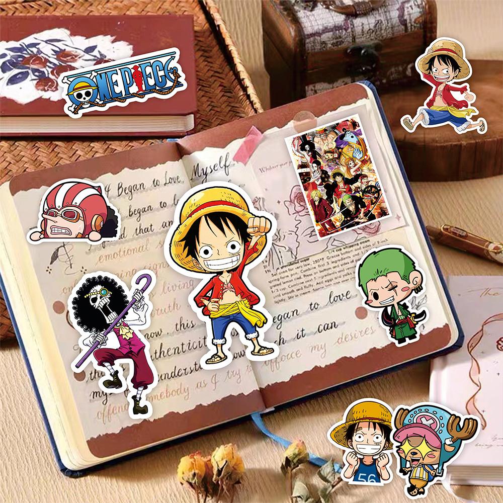 10/30/80pcs One Piece Japanese Anime Stickers Classic Manga Sticker Scrapbook Suitcase Phone Bike Luffy Zoro Cartoon Decals Toy