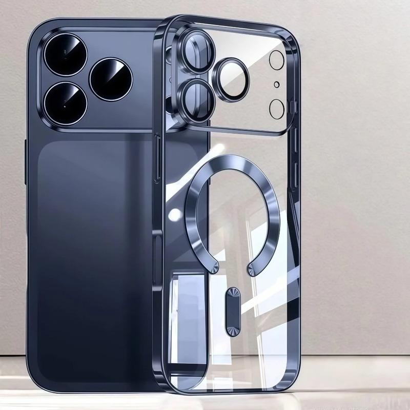 Custodia Magnetica Lussuosa Placcata Per Magsafe Per iPhone 17 Air Pro Max 17Pro Custodia Bumper Per iPhone17 Pro Max Cover Posteriore Trasparente