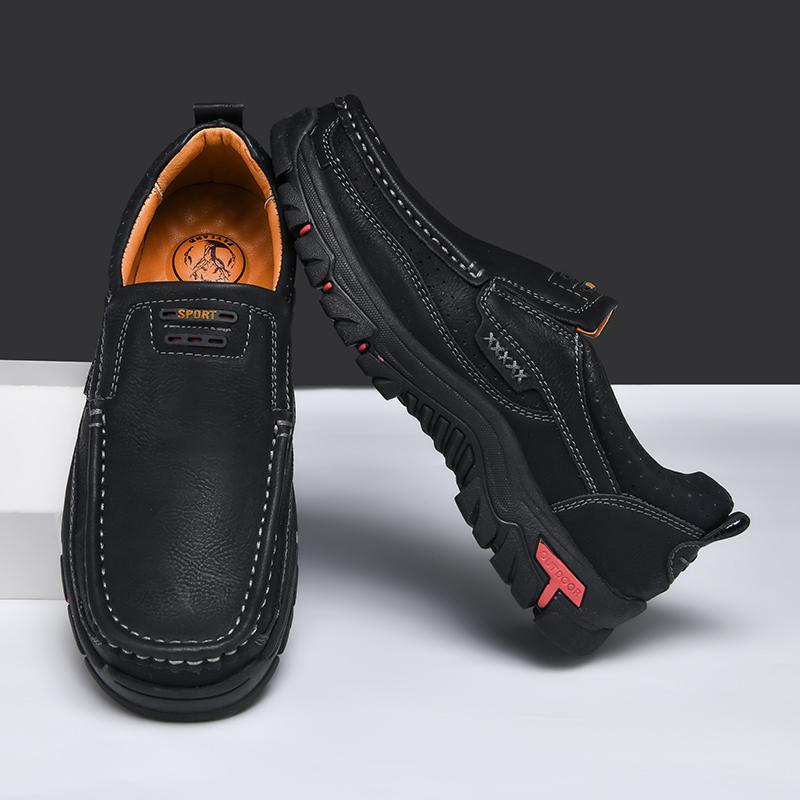 Mode 2025 Neue Sommer Freizeit Lederschuhe Weiche Sohle Outdoor Rutschfest Pendel- und Laufschuhe Handgefertigte Lederschuhe für Herren