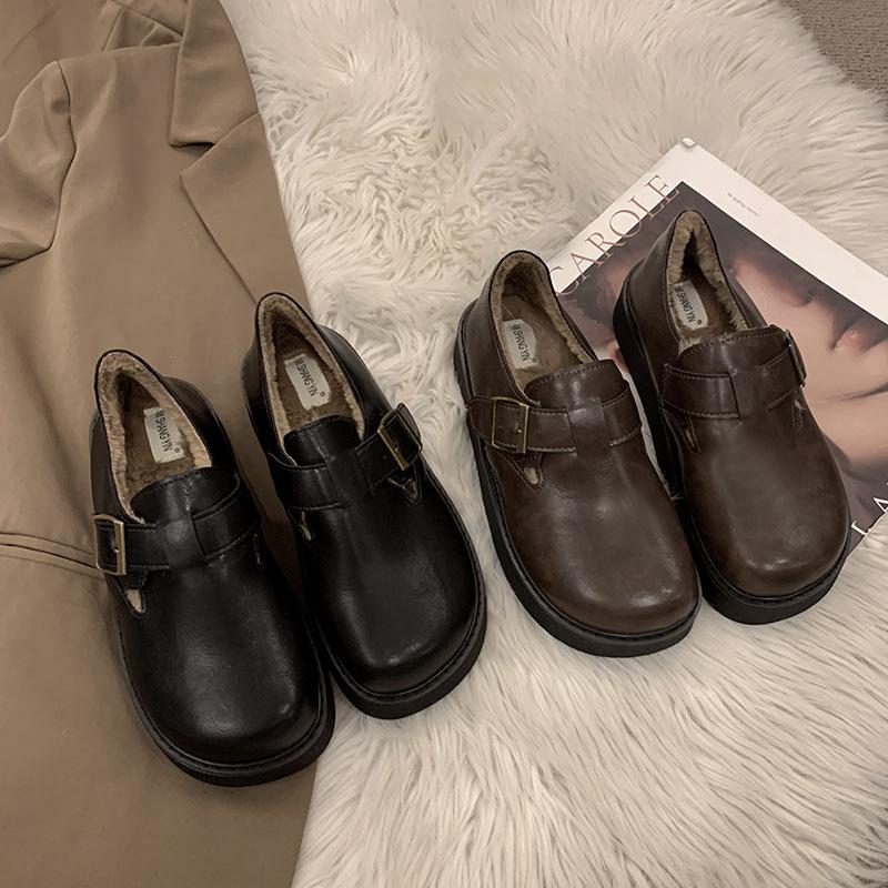 

thick-soled velvet warm Doudou Birkenstocks all-inclusive women s snow boots black 2024 autumn and winter new ultra-soft sole 35
