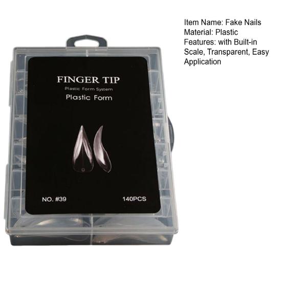 140 Pcs Stiletto Fake Nails Press On Clear Fake Fingernails Nail Extension False Nails Pre-shape Nail Tips for Full Cover Nail Art DIY Salon