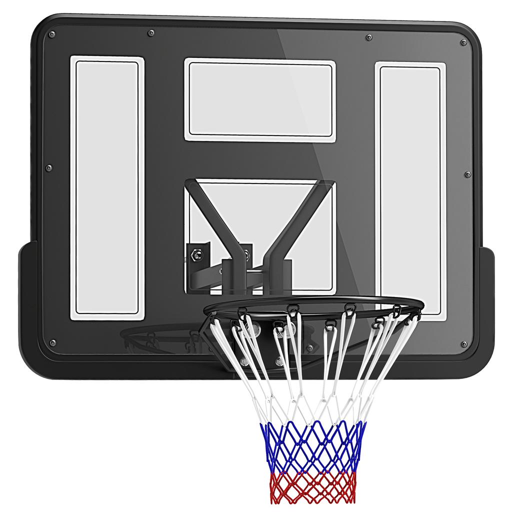Wandmontierter Basketballkorb, Reißfestes Netz, Wetterfest, Langlebig, für den Innen- und Außenbereich, Schwarz